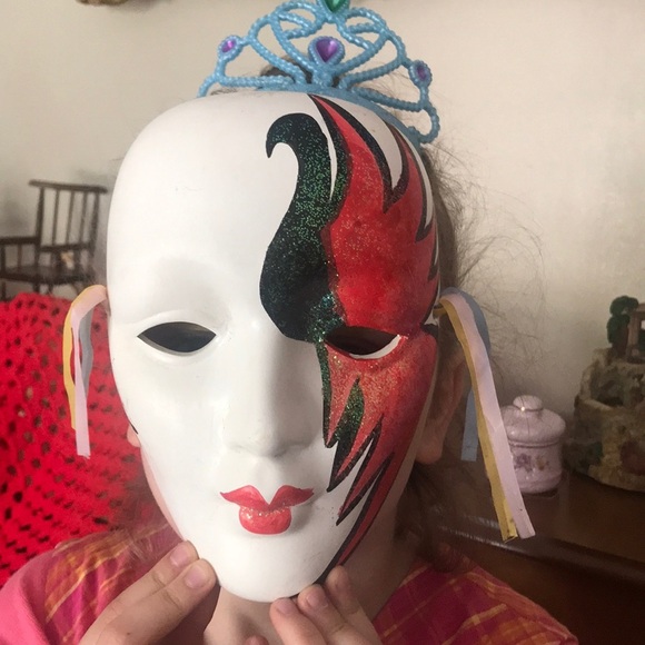 Rare Vintage Hand Painted Porcelain Mask‼️Final Price Drop - Picture 6 of 16
